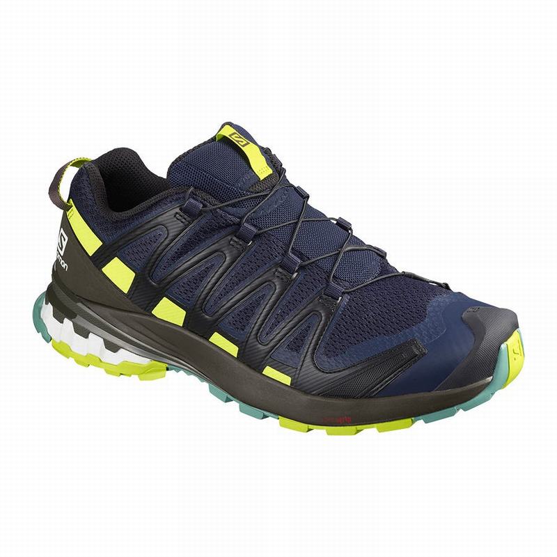 Salomon Singapore Mens Hiking Shoes - XA PRO 3D V8 Navy/Light Green | 80756-ZKOT